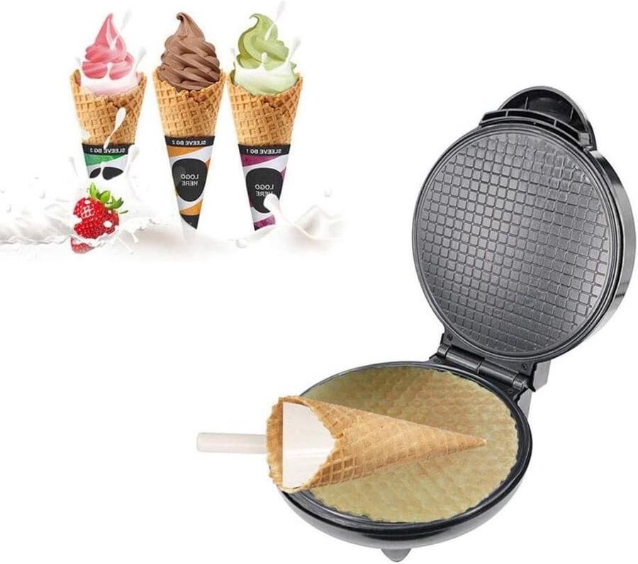 Elektrisch Wafelijzer Dessert Maker Lekkere Snacks Maken Dubbelzijdig Verwarmen 25.5 x 20.5 cm Zwart