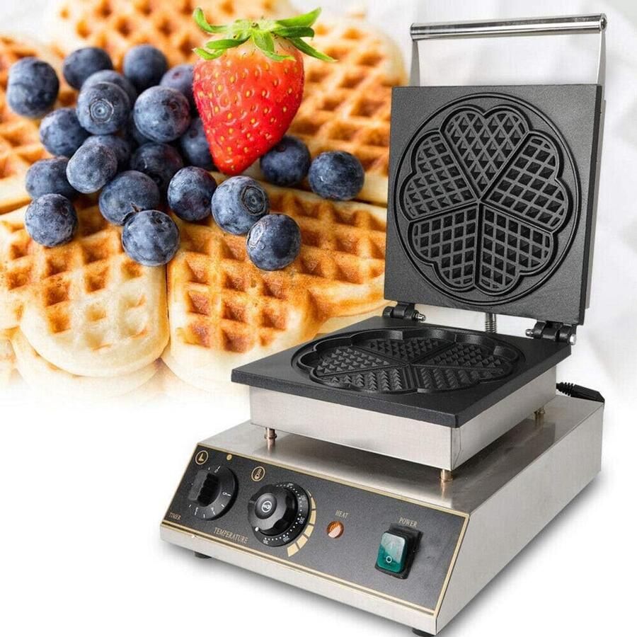 Elektrisch Wafelijzer Hartvorm Wafels Thuis Bakken Snel Opwarmen 1750 Watt Roestvrij Staal