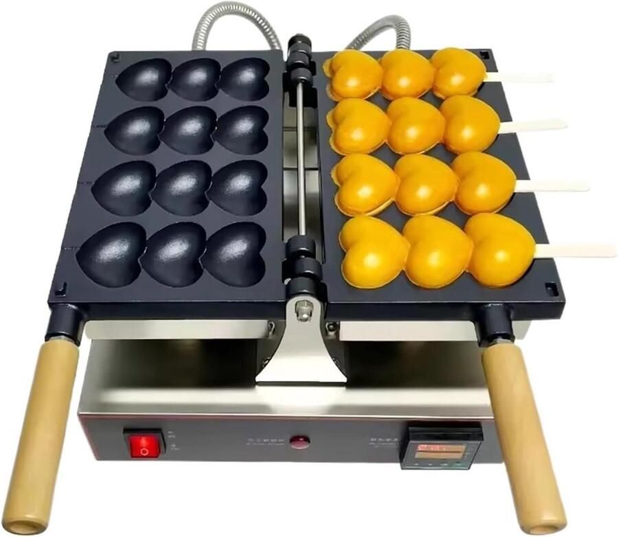 Elektrisch Hart Wafelijzer Snackmachine Commercieel Bakken Gelijkmatige Warmte 1600W Zilver