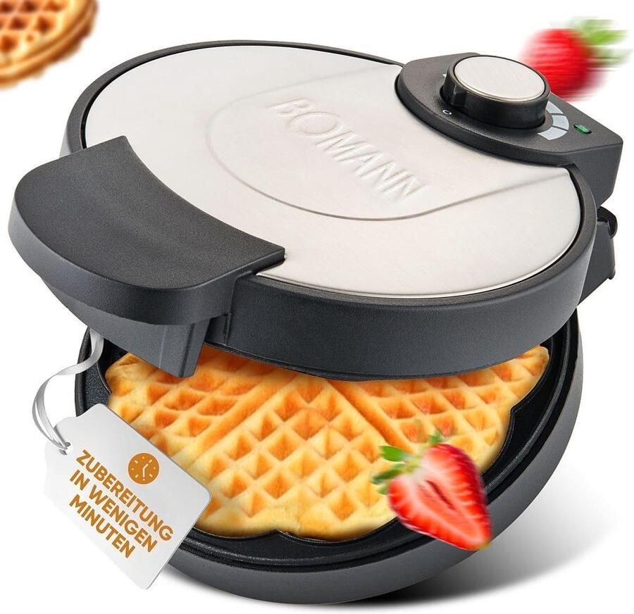 Elektrisch Wafelijzer Wafelmachine 1000 Watt met Instelbare Thermostaat en Antiaanbaklaag