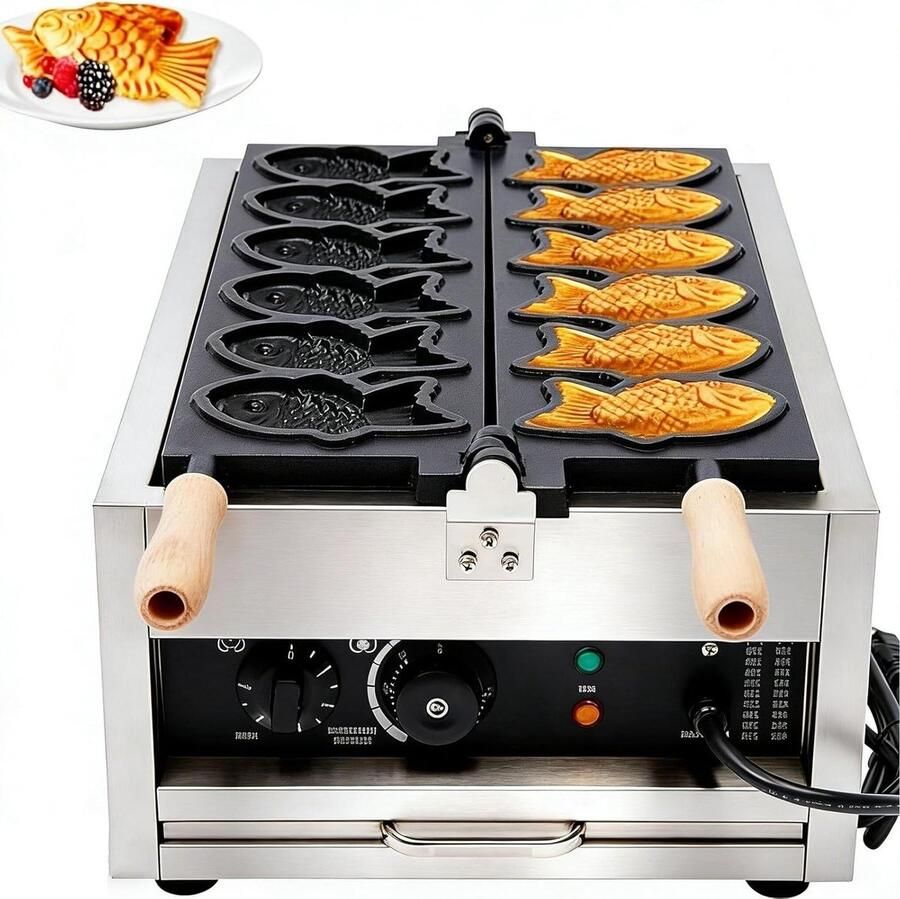 Elektrisch Wafelijzer Wafelmaker Visvorm Desserts Maken Dubbele Bakvorm 3000W Meerkleurig