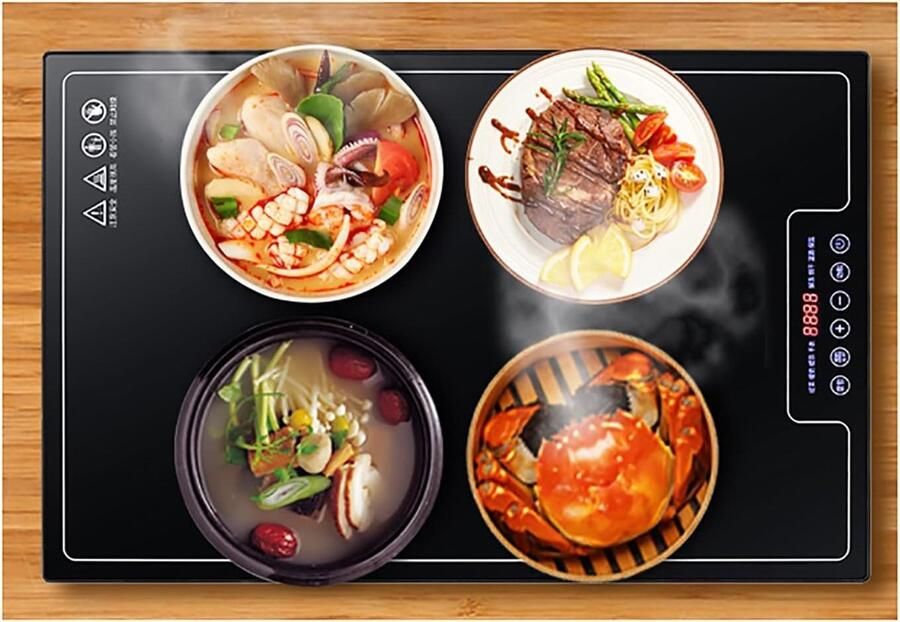 Elektrisch Dienblad Warmhoudplaat Gerechten Warm Houden Touchscreen Bediening 60x40 cm