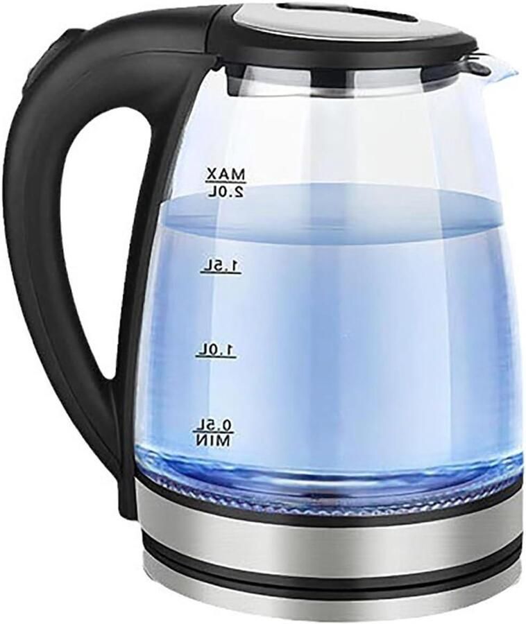Elektrisch Waterkoker Glazen Waterkoker Snelkoker Drinken Bereiden Precisie Temperatuurregeling 2.0L Transparant