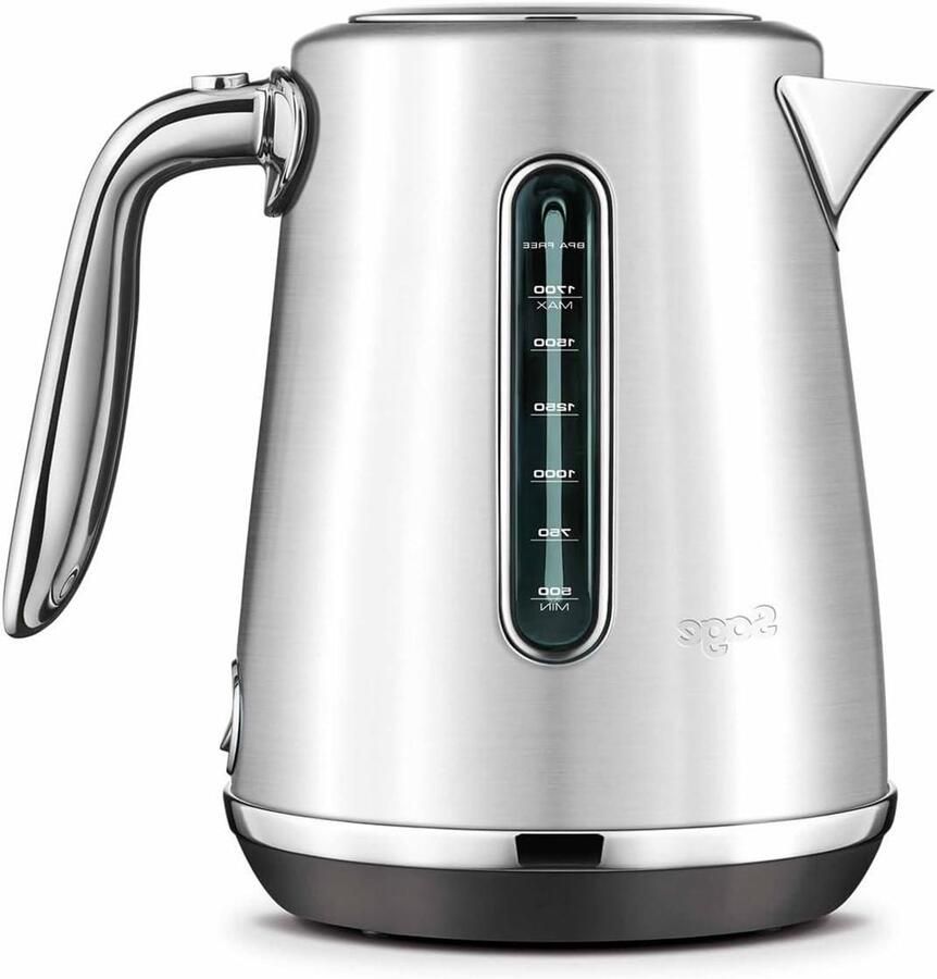Elektrisch Waterkoker Theepot Snelkoker Dranken Bereiden Soft Open Lid 1.7 Liter Geborsteld Staal