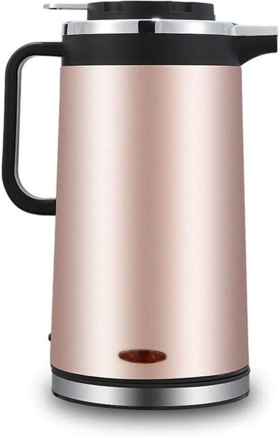 Elektrisch Waterkokers Dubbelwandig Kooktoestel Snel Water Koken Drievoudige Isolatie 2 Liter Zilver