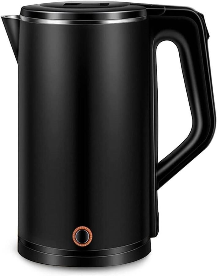 Elektrisch Waterkokers Kookketel Snelkoker Snel Water Koken Dubbele Laag Isolatie 2 Liter Zwart