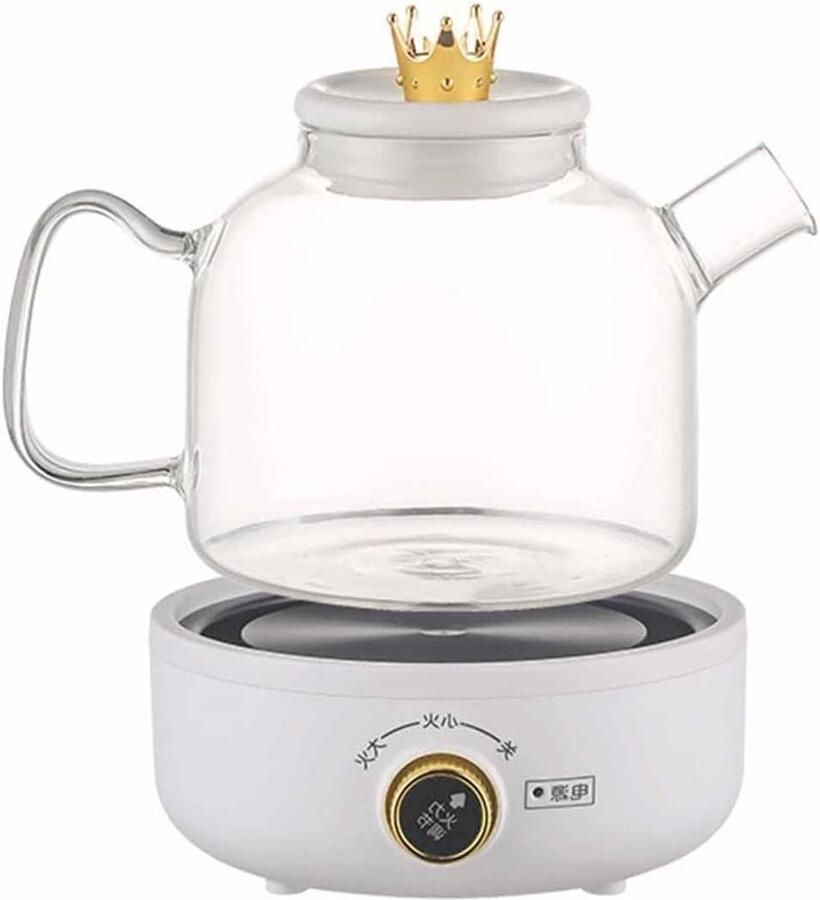 Elektrisch Waterkokerset Theepot met Infuser Thee Zetten Temperatuurregeling 1.5 Liter Transparant
