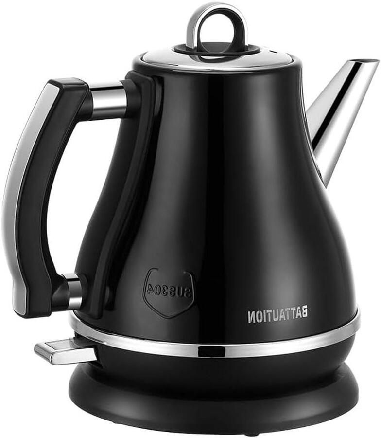 Elektrisch Waterkokertje Klein Waterkoker Snel Water Koken Roestvrij Staal 1.2 Liter Zwart