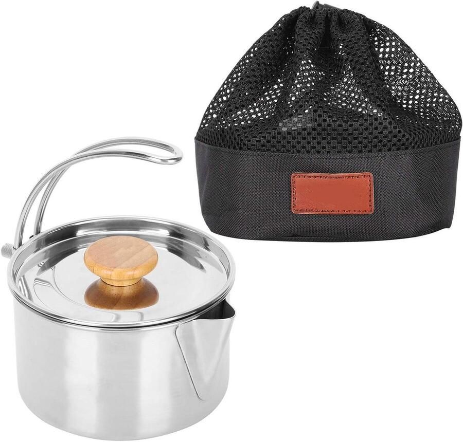 Elektrisch Waterkokertje Koffie Pot Kamperen Opvouwbaar 17 x 14 x 9 cm Zilver