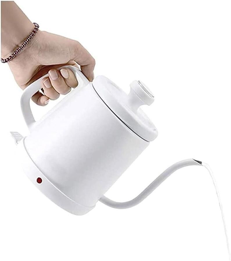 Elektrisch Waterkokertje Koffieketel Theeketel Water Koken Smal Uitloop Ontwerp 1 Liter Wit