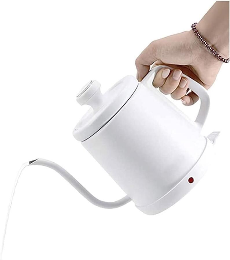 Elektrisch Waterkokertje Theepot Waterkoker Snel Water Koken Smal Uitloop Ontwerp 1 Liter Wit