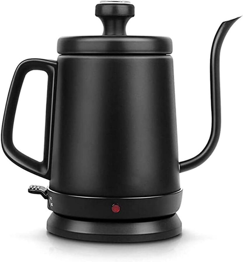 Elektrisch Waterkokertje Waterkoker RVS Koffie en Thee Precisie Gooseneck Tuit 1 Liter Zwart