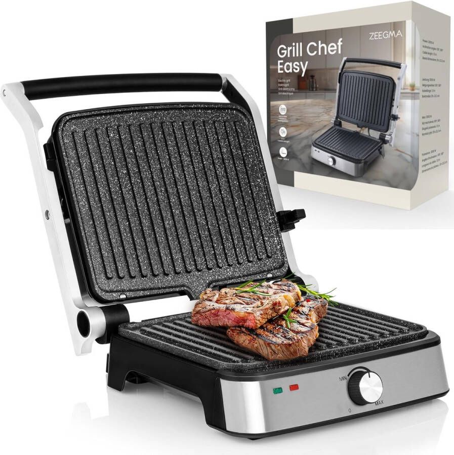 Elektrische 2-in-1 Grill en Panini Toaster met 2000W en Keramische Plaat