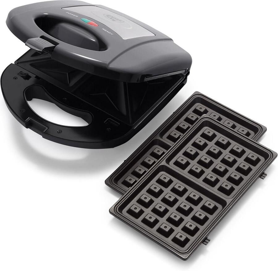 Elektrische 3-in-1 Contactgrill Wafelijzer en Toastenmaker met Antiaanbaklaag