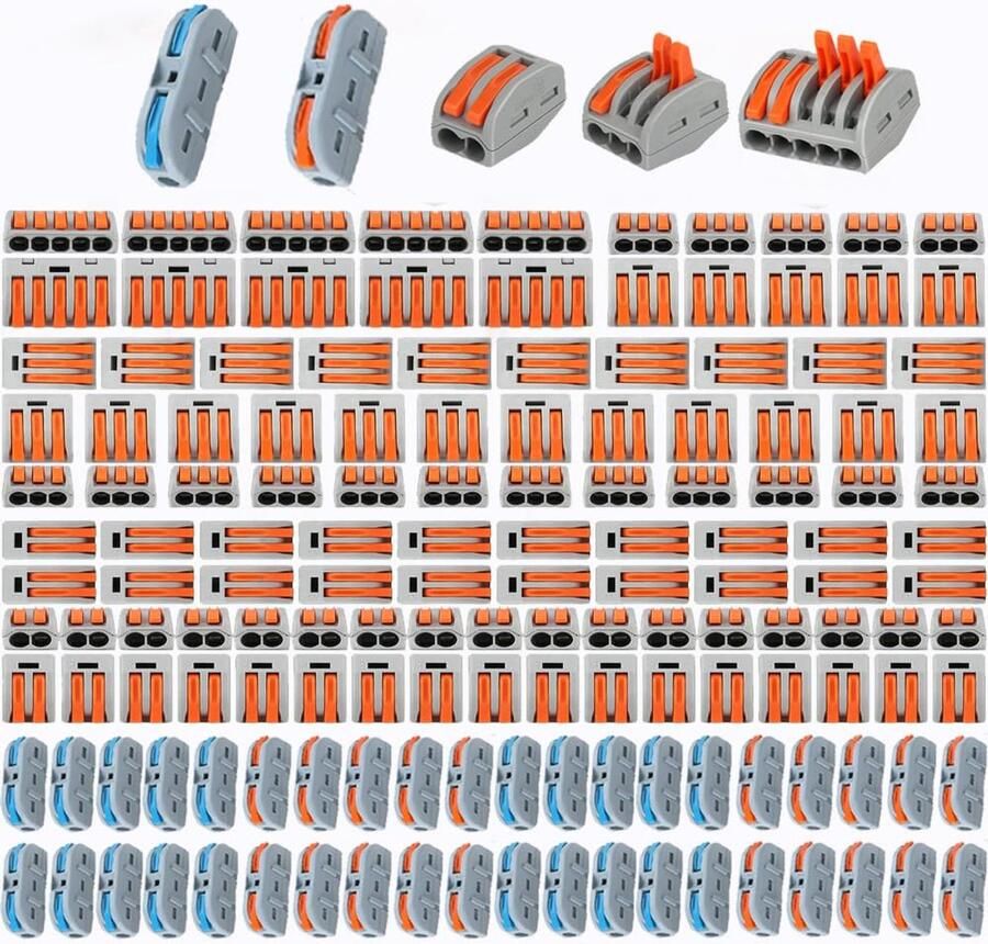 Elektrische aansluitblokken elektrische stekker 2 3 5 poorten elektrische connectoren en kleurrijke inline klemmen 1 ingang 1 uitgang