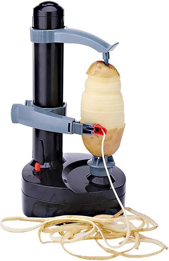 Elektrische Aardappelschiller Automatische Schiller Snel Groenten Schillen Met 3 Scherpe Messen 28.5x14.5 cm Zwart