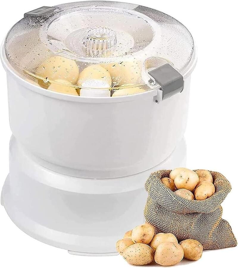 Elektrische Aardappelschiller Automatische Schilmachine Keuken Efficiëntie Krachtige Koperen Motor 22 kg Capaciteit Wit