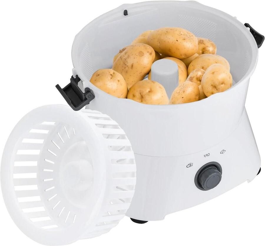 Elektrische Aardappelschiller Automatische Groenteschiller Snel Groenten Schillen Krachtige Koperen Motor 08 kg capaciteit Wit