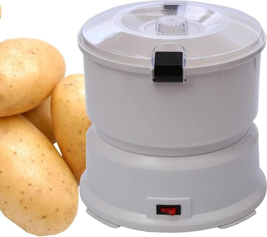 Elektrische Aardappelschiller Dunnenschiller Machine Snel Groenten Schillen Automatische Peeling Technologie 1 kg Capaciteit Wit
