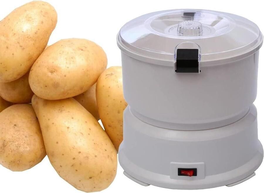 Elektrische Aardappelschilmachine Automatische Schillen Snel Schillen Roestvrij Staal 2.5 kg Zilver