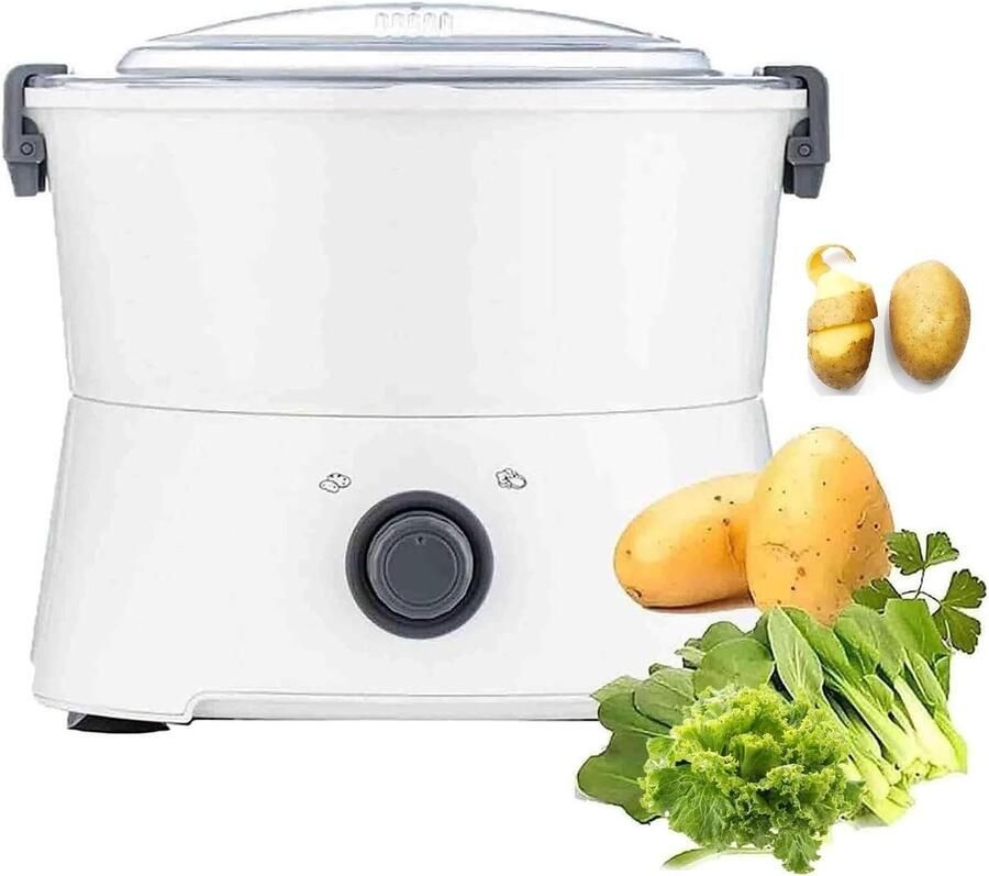 Elektrische Aardappelschilmachine Groente Droger Snel Schillen Eénknopsbediening 1 kg capaciteit Zwart