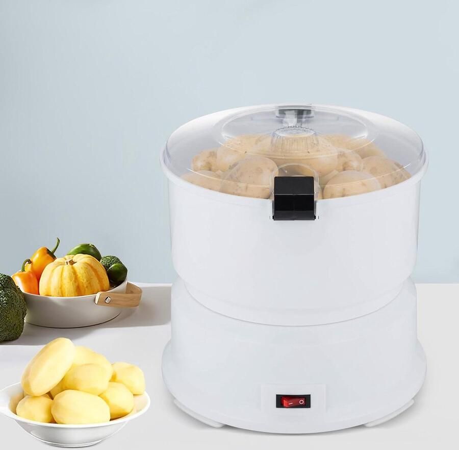 Elektrische Aardappelschilmachine Groente Schillen Snel Groente Bereiden 85W Koper Motor 0.8kg Capaciteit Wit