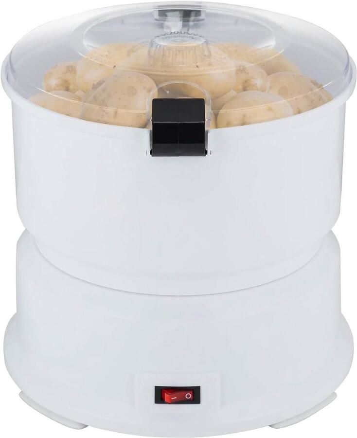 Elektrische Aardappelschilmachine Groenteschiller Keukenmachine Snel Groenten Schillen Krachtige Koperen Motor 0.8 kg Capaciteit Wit