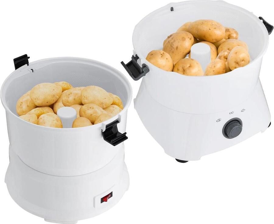 Elektrische Aardappelschilmachine Keukenapparaat Snel Schillen Grote Capaciteit 0.8 kg Wit