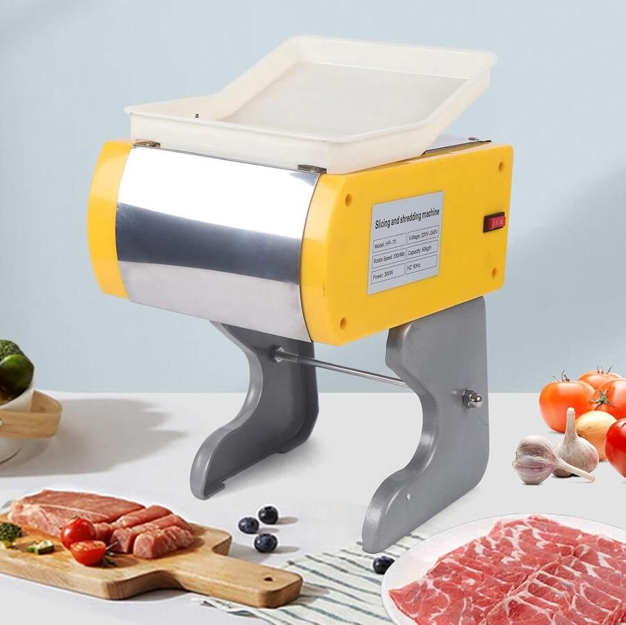 Elektrische Allessnijder Vlees Snijmachine Snel Snijden 300W Krachtig 29x43x33cm Koper RVS