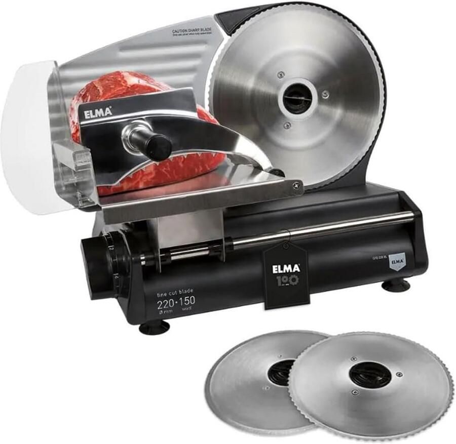 Elektrische Allessnijder XL met 22 cm RVS Mes Instelbaar 0-15 mm Krachtig & Veilig