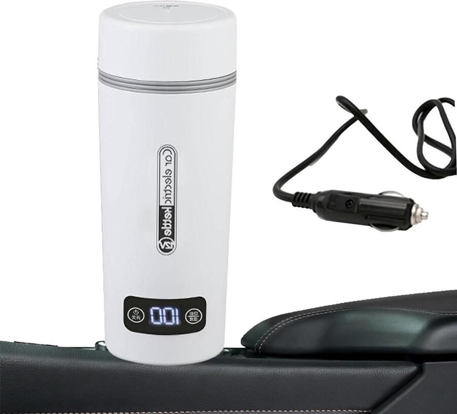 Elektrische Autokoker Reiskoker Waterkoker Warme Dranken Maken Verstelbare Temperatuur 450 ml Wit
