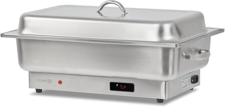 Elektrische Bain Marie Warmhoudbak Gastronomie Buffet Warm Houden Met Temperatuur Display 9 Liter Inhoud Zilverkleurig