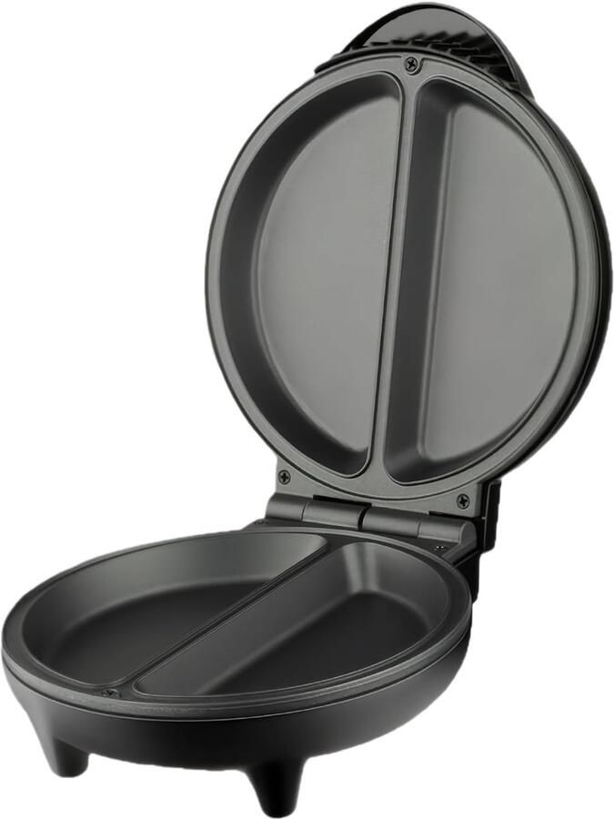 Eieren Bakpan Omelet Maker Ontbijt Bereiden Dubbele Compartimenten 25x20x18cm Zwart