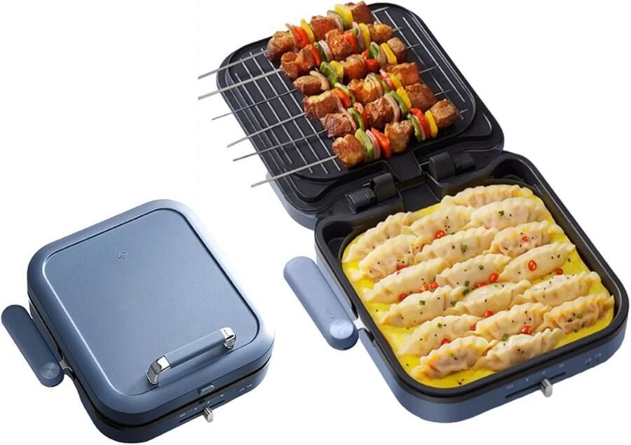 Elektrische Bakpan Pannenkoekenpan Vierkant Lekker Koken Dubbelzijdig Verwarmd 28 cm Diameter Zwart