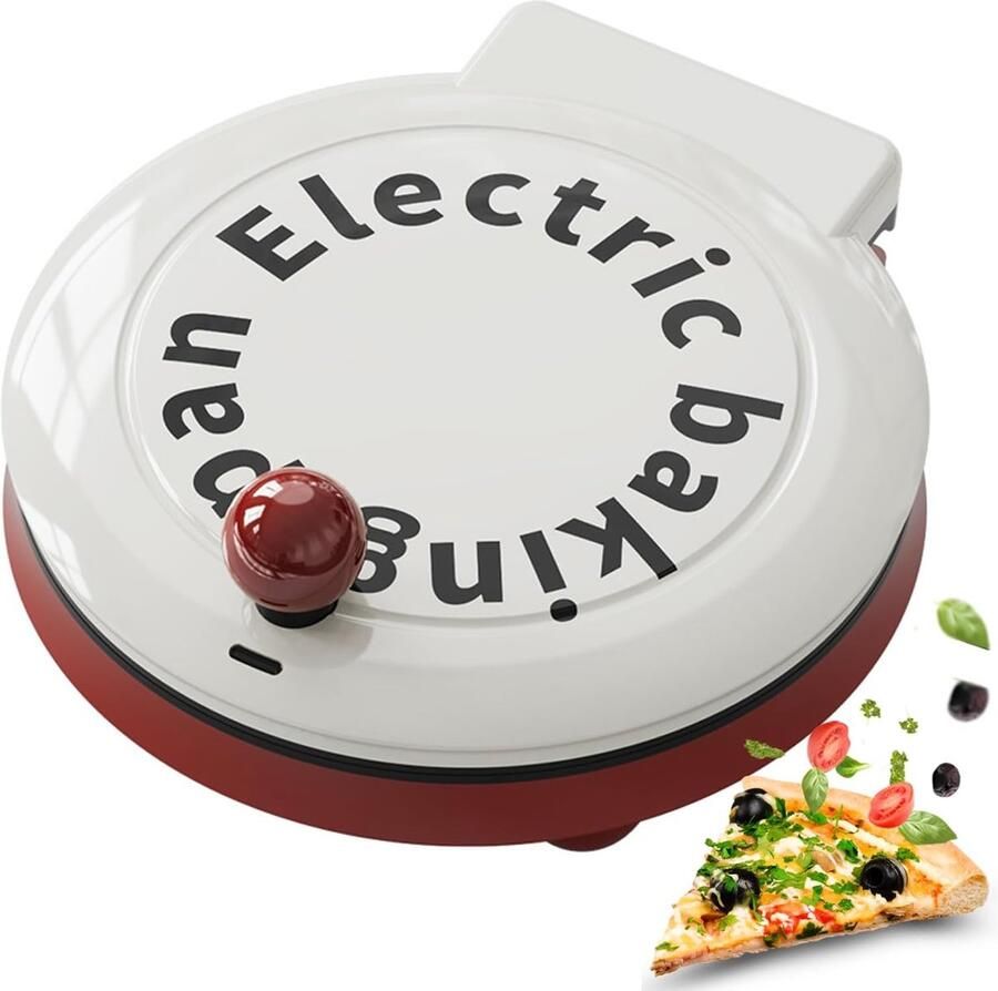 Elektrische Bakpan Pizza Maker Snelle Maaltijden Dubbelzijdig Verwarmen 23 cm Rood