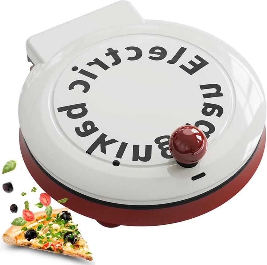 Elektrische Bakpan Pizza Oven Snel Koken Dubbelzijdige Verwarming 23 cm Rood