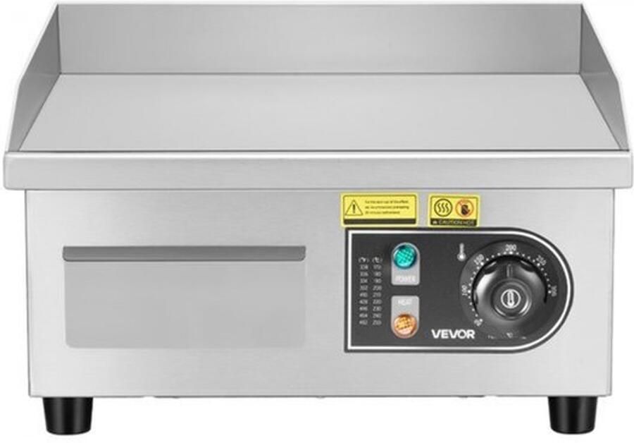 Elektrische Bakplaat 2000 W 355 x 300 mm Grilloppervlak Roestvrij Staal Vlakke IJzeren Plaat Voor Steaks En Pannenkoeken