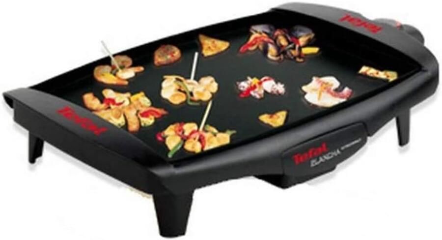 Elektrische Bakplaat Contactgrill Gezond Koken Thermostaat Instelbaar 35x25 cm Zwart