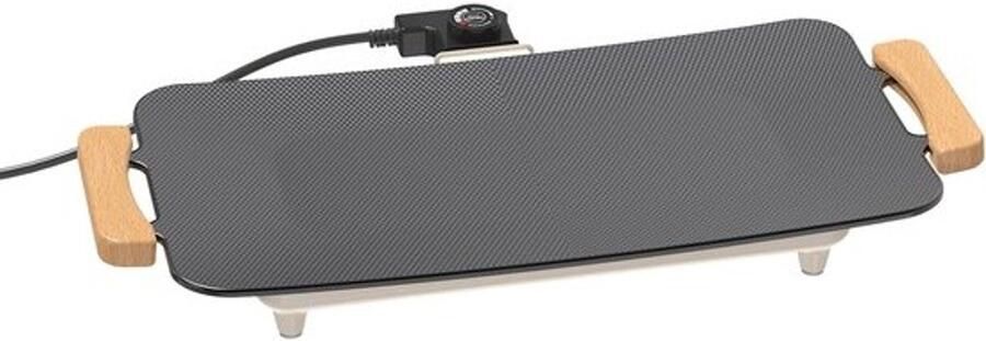 Elektrische Bakplaat Gourmet Grill Familie Maaltijden Snelle Opwarming 51x30 cm Beige