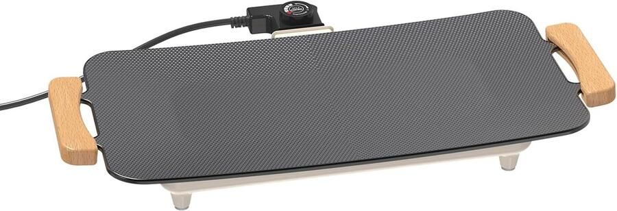 Elektrische Bakplaat Gourmet Grill Familie Maaltijden Snelle Opwarming 51x30 cm Beige