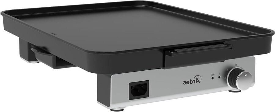 Elektrische bakplaat Gourmet set Snelle maaltijden Antiaanbaklaag 40 x 30 cm Zwart Zilver