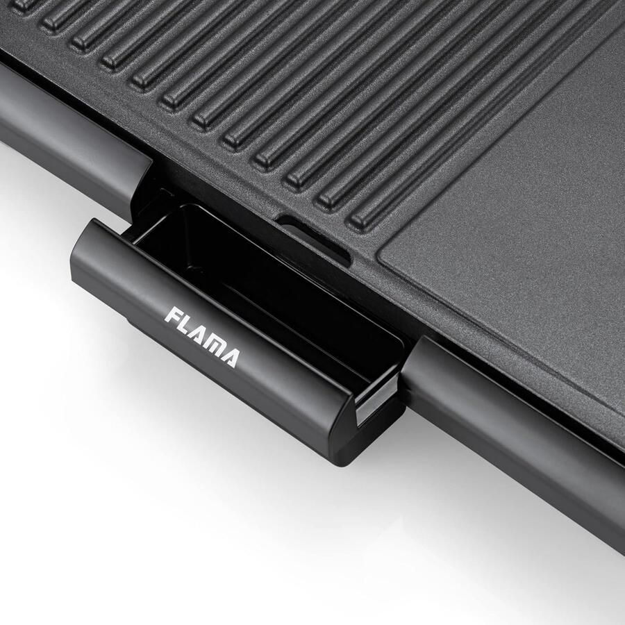 Elektrische Bakplaat Grillplaat Gezellig Tafelen Dubbel Oppervlak 36x25 cm Zwart