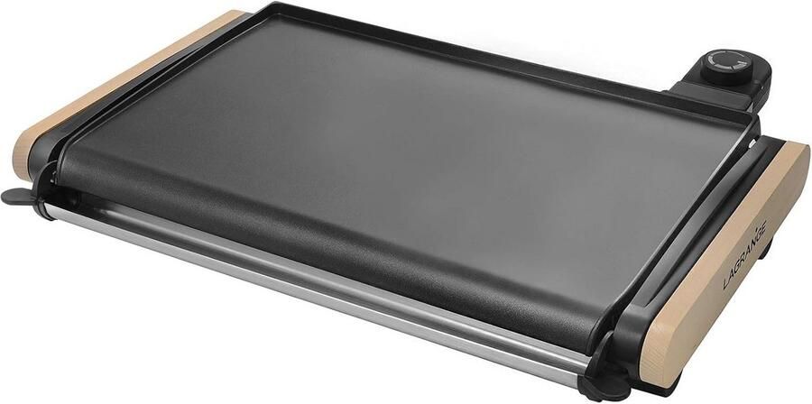 Elektrische bakplaat Grillplaat Gezond koken Groot grilloppervlak 43 x 28 cm Zwart