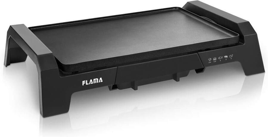 Elektrische Bakplaat Grillplaat Lekker Koken Kantelbare Plaat 36x25.5 cm Zwart
