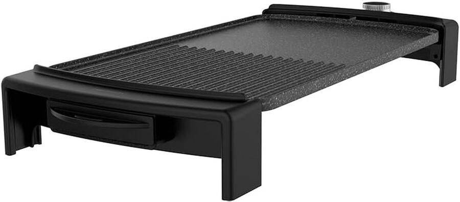Elektrische Bakplaat Grillplaat Plancha Veelzijdig Koken Antiaanbaklaag RockStone 60 x 32 cm Zwart
