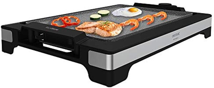 Elektrische Bakplaat Grillplaat Tafelgrill Lekker Koken Non-stick Coating 37.5x24.5 cm Zwart