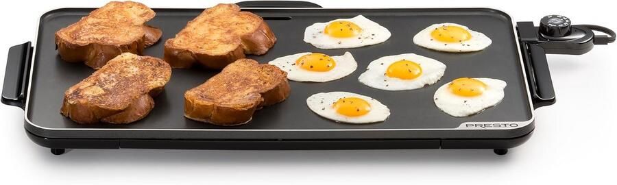 Elektrische Bakplaat Grote Grillplaat Gezinsmaaltijden Bereiden Anti-aanbak Kookoppervlak 13x22 Inch Zwart