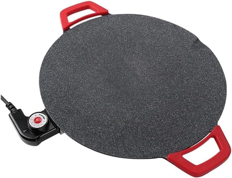 Elektrische Bakplaat Kookgrill Pan Veelzijdig Koken Antiaanbaklaag 30 cm Diameter Zwart