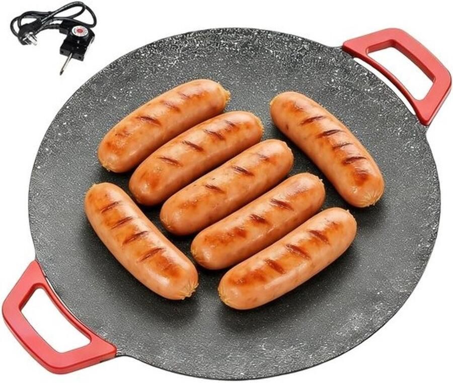 Elektrische Bakplaat Kookplaat Grillplaat Binnen Buiten Koken Antiaanbak Grill Oppervlak 30x30x5 cm