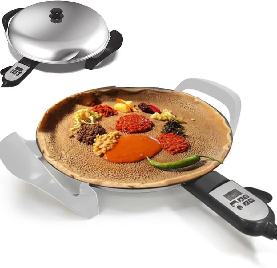 Elektrische Bakplaat Pan Pannenkoeken Bakken Digitale Warmteregeling N.v.t. Zwart